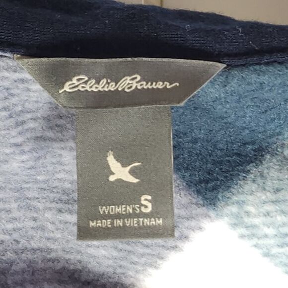 Eddie Bauer Women's Sz Small Multicolor Plaid Fleece Flannel Button Down Shirt - Picture 4 of 11